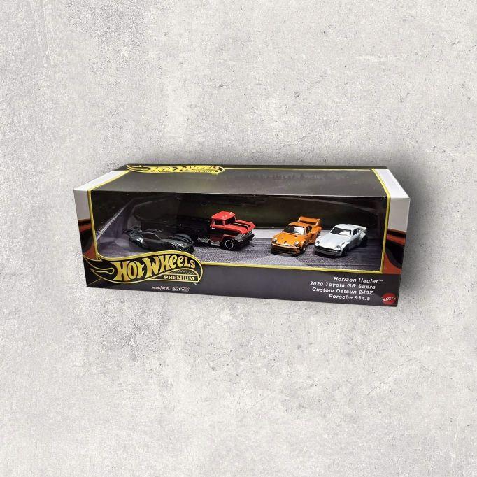 Hot Wheels 2025 Premium Car Culture Horizon Hauler 4 Car Pack with Custom Design and Accessories