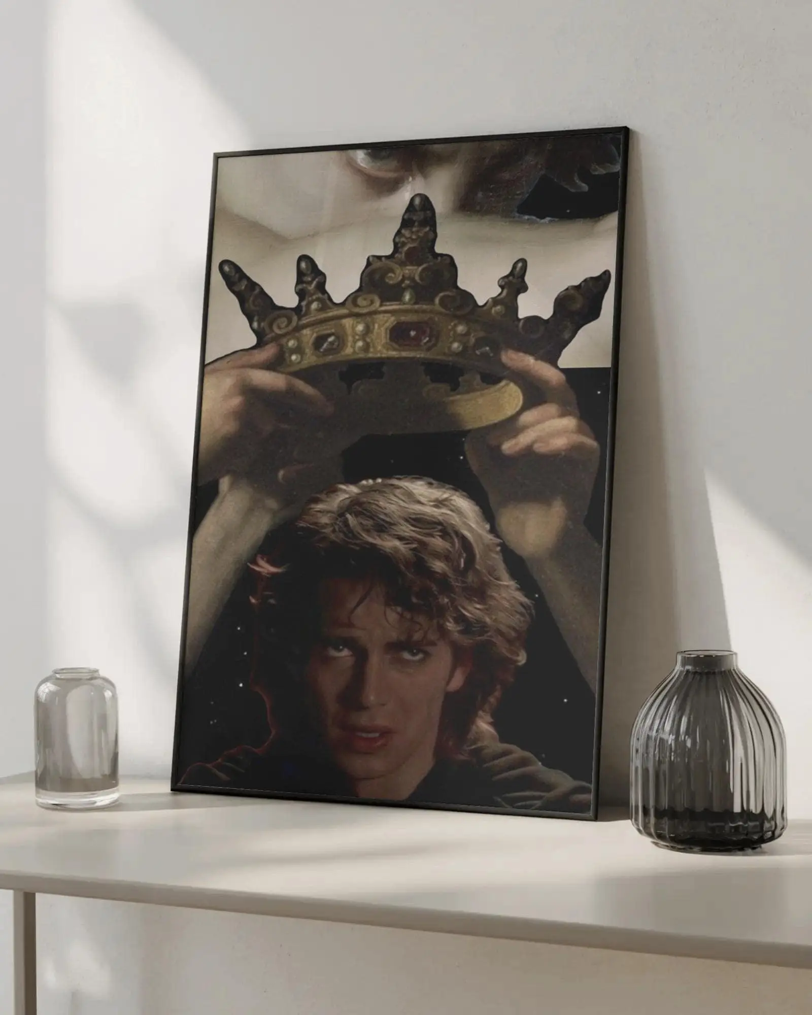 Anakin Skywalker Fallen Angel Artistic Graphic Poster with Mount - Dark Side Movie Wall Art, Modern Aesthetic Knight Decor, Matte Paper, Fade Resistant, Bedroom Room Inspo Man Cave Home Decor, Man Cave Decor Artwork Colorful