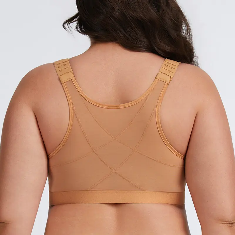 MELENECA Women's Plus Size Front Closure Soft Wirefree Post Surgery Bra - Easy-Adjust, Breathability, Coolcomfort, No-Buckle, Seamless Adaptive Bras, Breathable Mesh Elastic Fabric, Adjustable Straps, All-Seasons Everyday Support, Easy-Adjust Adaptive Bra