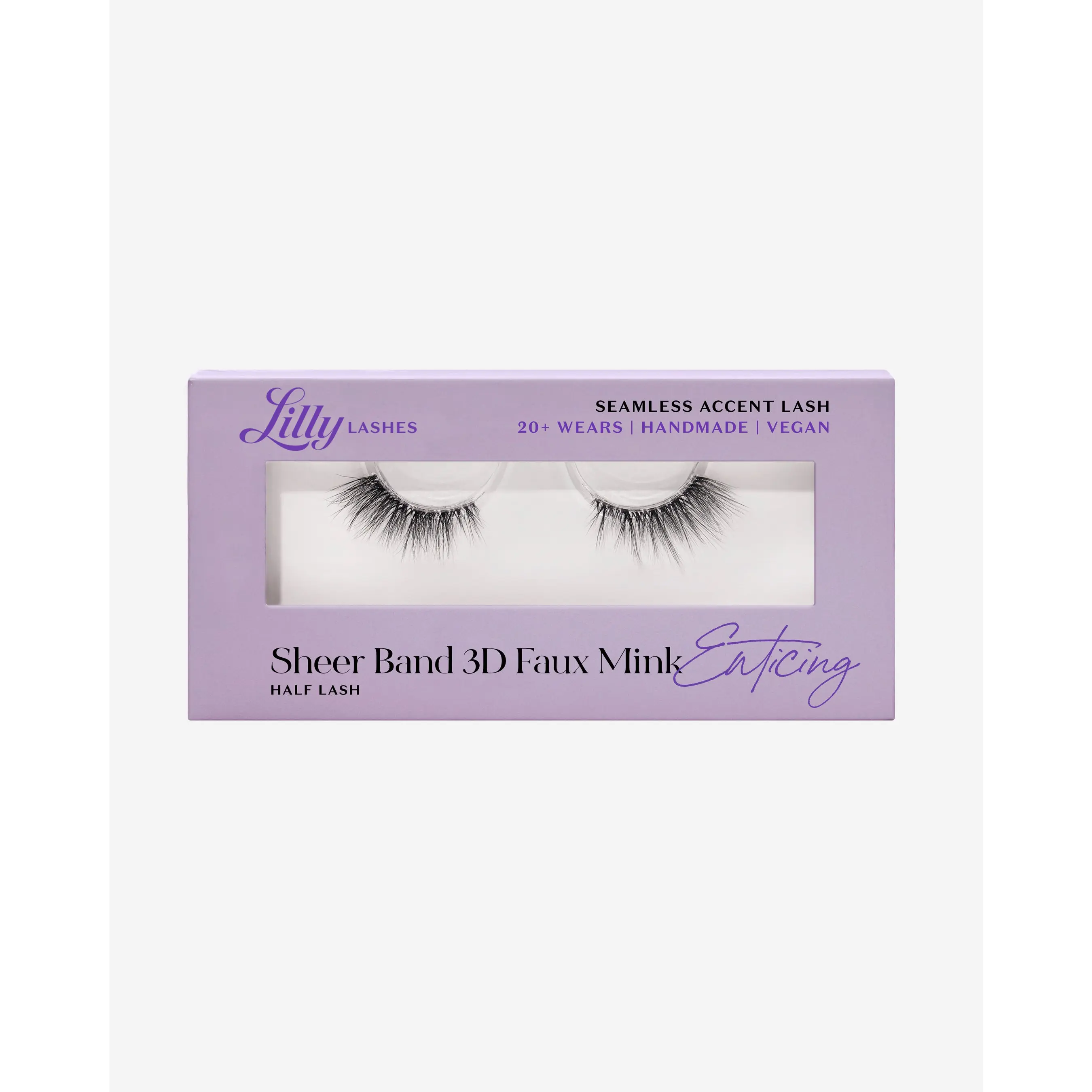 Enticing Sheer Band 3D Faux Half Lash Full Volume + Medium Length Enticing Sheer Band 3D Faux Half Lash Full Volume + Medium Length