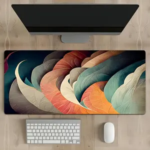 Abstract Multi-Color Textured Rectangle Mouse Pad - Large, Natural Rubber, Durable Stitched Lock Edge, Non-Slip Rubber, Suitable for Office Computers, Laptops, Gaming Mice, Perfect Gift for Boyfriend, Girlfriend, Desk Accessories, PC Accessories
