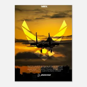 F-15 Eagle Sunset poster, Modern Graphic Design of Iconic Aviation