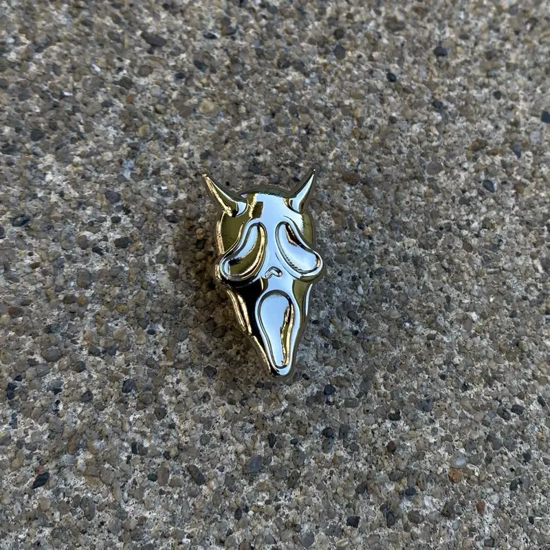 Ghostface pin for hats, backpacks , etc. Ghostface pin for hats, backpacks , etc.