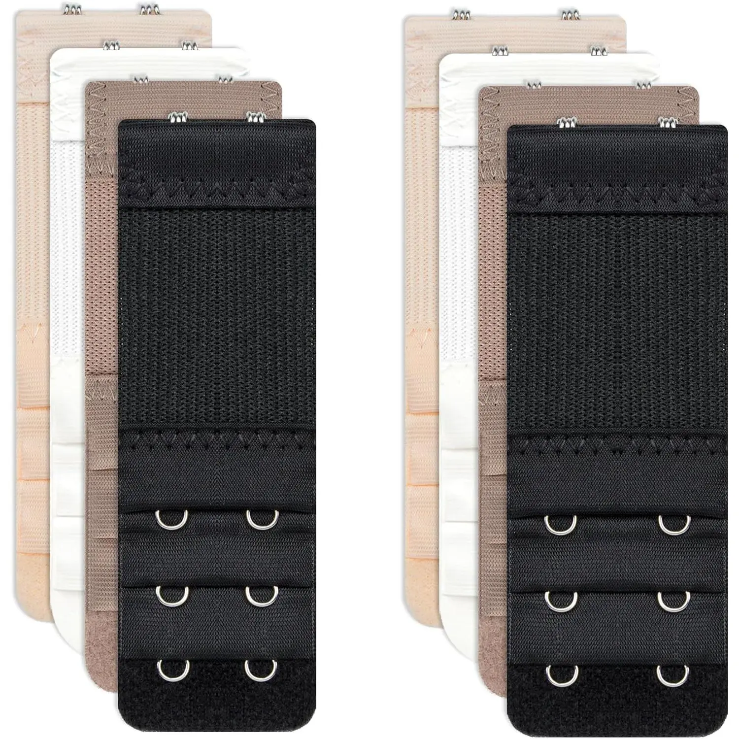 8pcs: Bra Extenders 2 Hooks 1/2 Inch & 2 Hooks 3/4