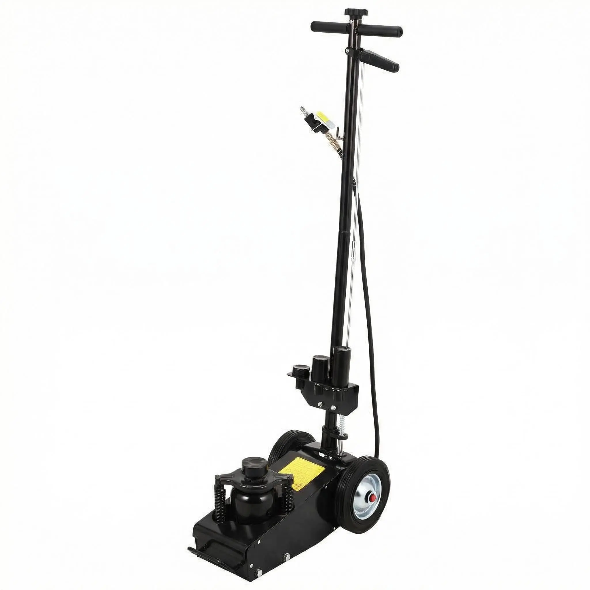 Garvee 22 Ton Air Hydraulic Low Profile Floor Jack – 44,000 lbs Capacity, Heavy Duty Lifting for Trucks & Tractors, 9"–17.7" Lift Range, 4 Height Adapters, 46" Adjustable Handle – Internal Circulation Pneumatic System – Fast, Safe & Stable – Yellow Finish