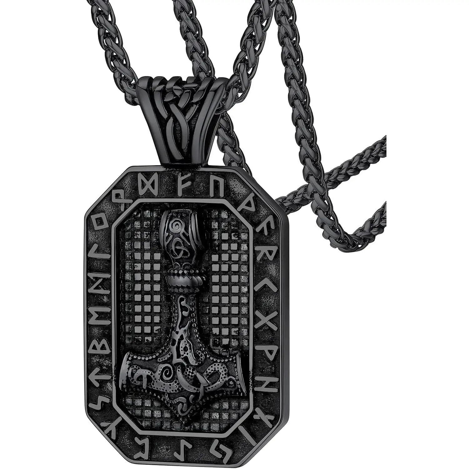 04. Thor Hammer Dog Tag-Black
