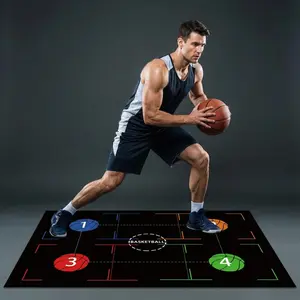 1pc Basketball footstep training mat with noise reduction and anti-skid design to improve ball control circle skills | Silent practice mat | Durable indoor shooting aids - perfect Christmas gift