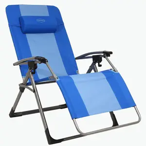 Kamp-Rite Outdoor Folding Reclining Zero Gravity Chair w/Headrest Pillow, Blue Kamp-Rite Outdoor Folding Reclining Zero Gravity Chair w/Headrest Pillow, Blue