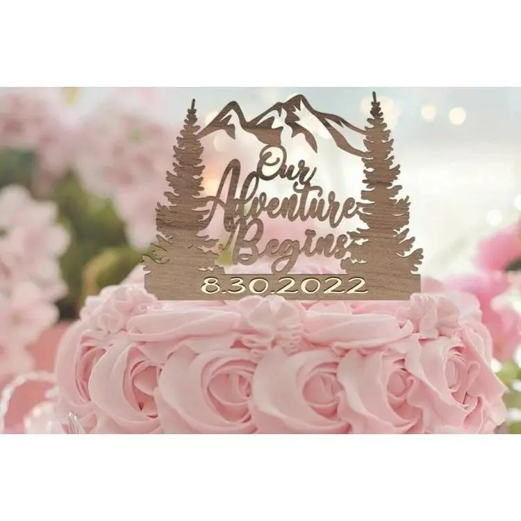 Custom Made Wedding cake Topper, Personalized Rustic Cake Topper with Date for Bridal Shower or Anniversary, Country Weddings Bridal Showers
