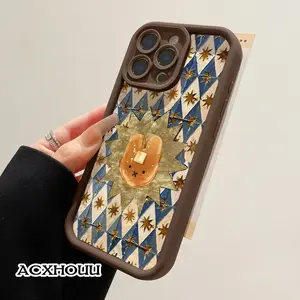 Softcase for iPhone11/12/13/14/15/16/17/promax/x/xs/xr/xsmax CaseCute Bunny Pancake Art Anti-Fall Shockproof Protective Slim Cover