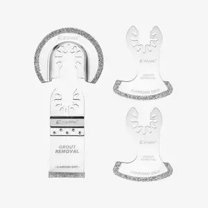Universal Fit Diamond Grit Oscillating Blade Set For Grout and Soft Tile Tool Metal