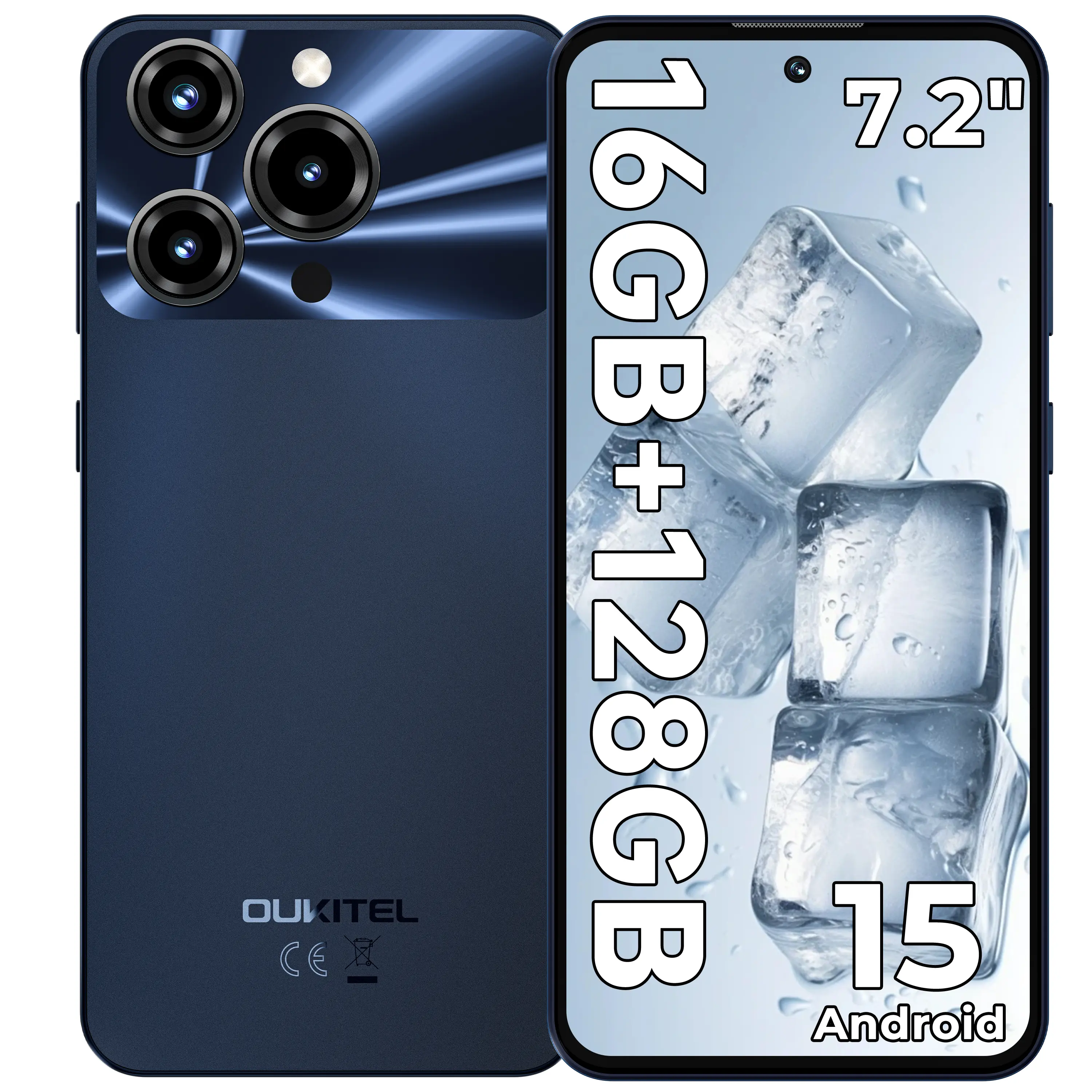 OUKITEL C69 Unlocked Cell Phone, 7.2''120Hz Display, 16GB(4+12)+