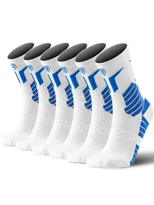 Men's Professional Sports Socks, 3-Pack, 360° Arch Compression, Anti-Slip System, Reinforced Toe & Ankle, Running, Fitness, Training