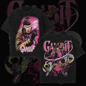 Retro 90s X-Men Gambit Remy LeBeau Inspired T-Shirt – Playing Card Mutant Graphic Tee, Vintage Comic Streetwear Shirt, Gift for Fan, Gift for Him