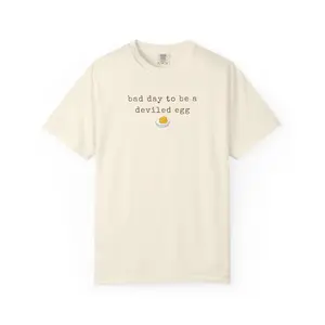 Bad Day To Be A Deviled Egg Comfort Colors Tshirt, Funny Thanksgiving Dinner Tshirt, Sarcastic Friendsgiving Food Humor Tee