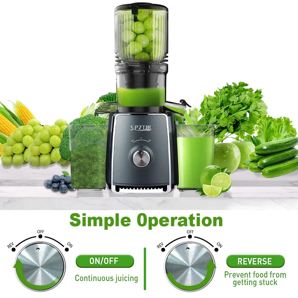 SPZTJK Cold Press Juicer with 5.3