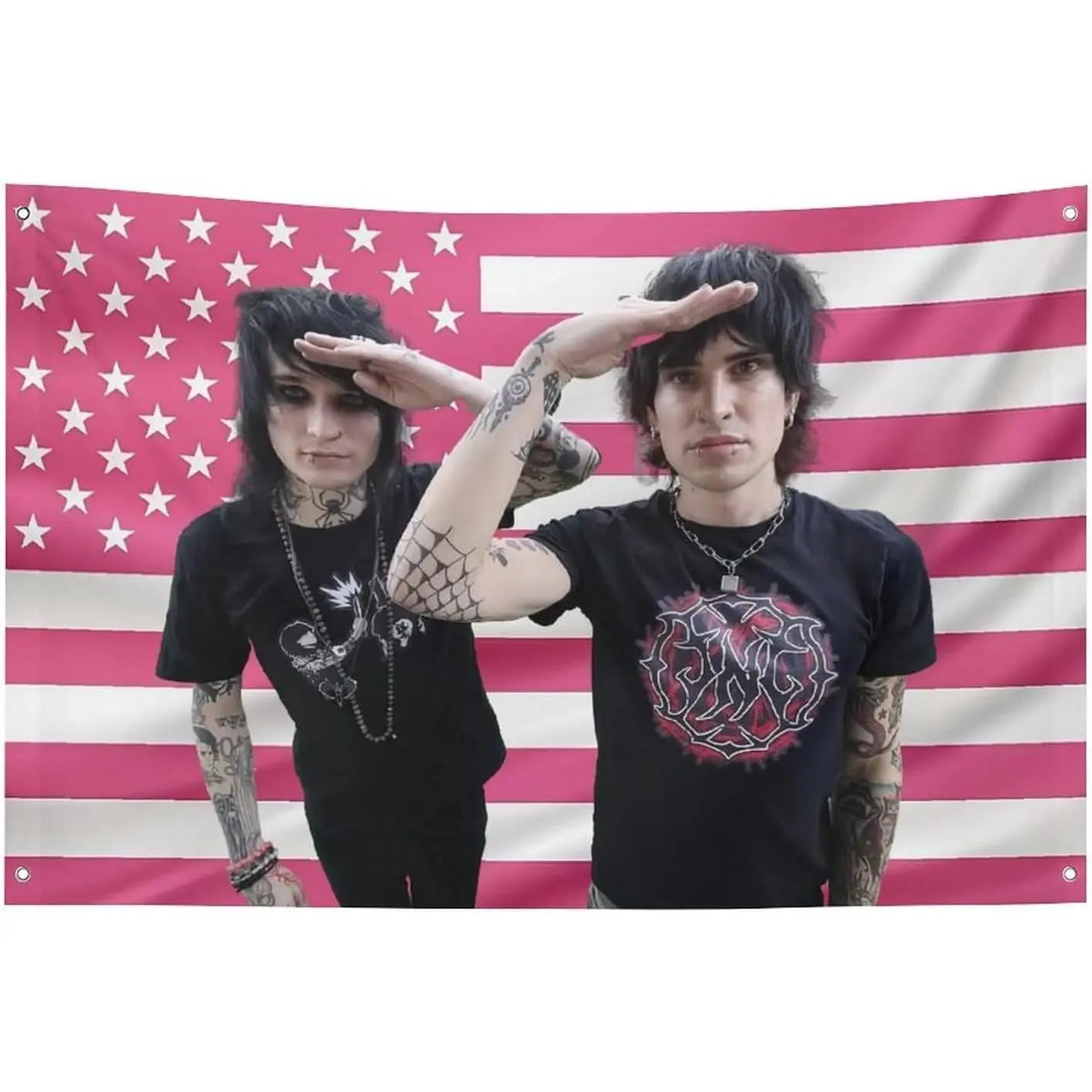 Tapestry Funny America Pink Flag Wall Hanging Jake and Johnny Poster Holiday Gift Wall Decor Bedroom Living Room Dorm Concert,3x5 Feet style