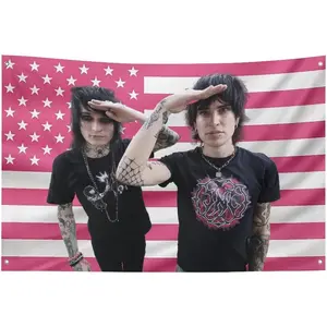 Tapestry Funny America Pink Flag Wall Hanging Jake and Johnny Poster Holiday Gift Wall Decor Bedroom Living Room Dorm Concert,3x5 Feet style