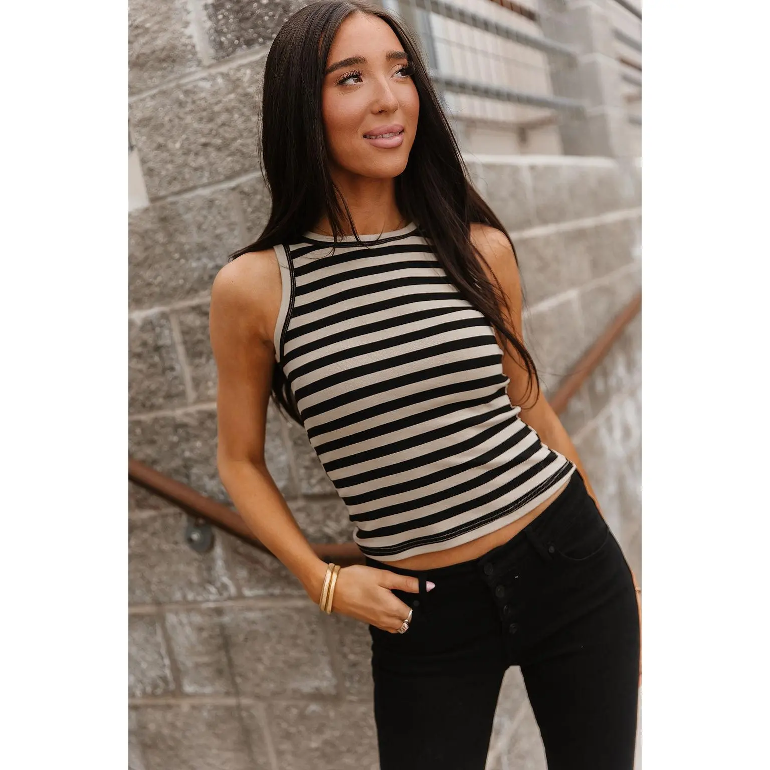 stripe tank top - TikTok Shop