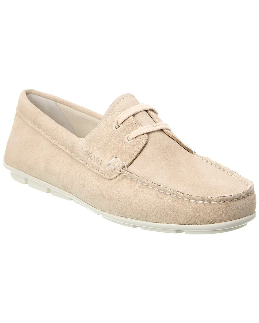 Prada Embossed Suede Driving Shoe
