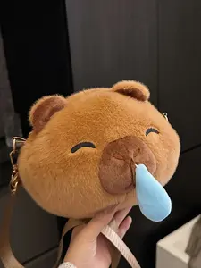 New High-Value Capybara Plush Crossbody Bag, Water Buffalo Backpack Makeup Bag, Travel Shopping Valentine's Gift, Simple Fashion Shoulder Bag