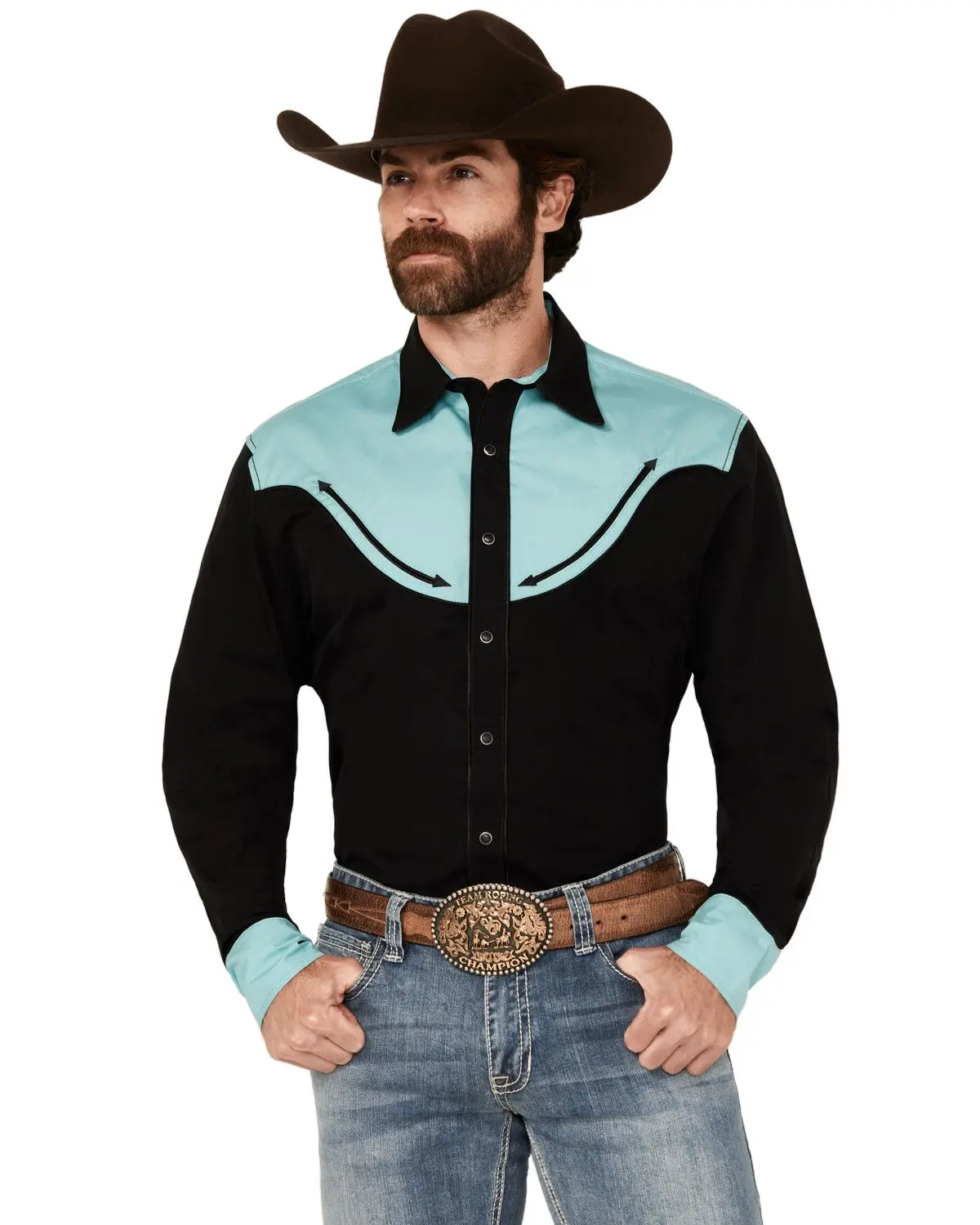 Wrangler Men's Men'S Rodeo Ben Solid Long Sleeve Snap Western Shirt - 112360071