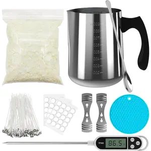 Ohcans Candle Making Kit Supplies for Beginners, Soy Wax DIY Candle Making for Adults, with 900ml Candle Make Pouring Pot, Candle Wicks, Wicks Sticker, Wicks Holder,Soy Candle Wax