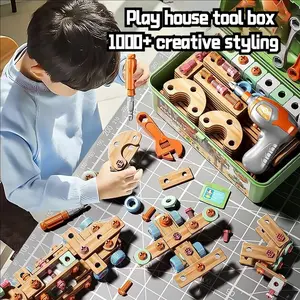 Screwdriver Tool Box Toy, DIY Puzzle Assembly, Multi-Functional Building Blocks, Enhances Motor Skills, Perfect Gift