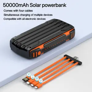 50,000mAh Solar Power Bank – Dual USB Outputs & Flashlight – Perfect Summer/Fall Gift & Travel Gadget – Charge iPhone 16 Pro, Samsung, iPad, USB-C Devices – Outdoor Battery Pack for Camping & Emergencies