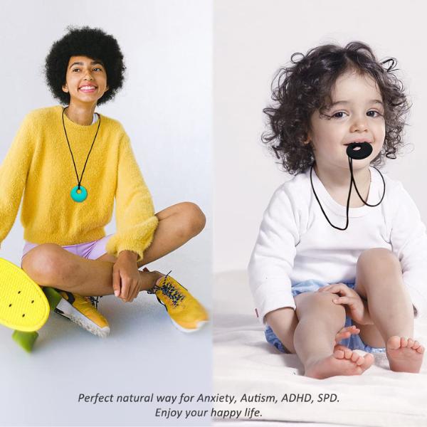 Chew Necklaces for Sensory Kids, Silicone Chewy Necklace Sensory 4 Pack for Boys Girls with Autism ADHD Anxiety Reduce Fidgeting, Oral Chew Toys for Kids and Adults Chewing, BPA Free Chew Necklaces for Sensory Kids, Silicone Chewy Necklace Sensory 4 Pack for Boys Girls with Autism ADHD Anxiety Reduce Fidgeting, Oral Chew Toys for Kids and Adults Chewing, BPA Free