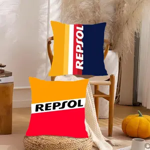 Fashion R-RepsolS Cushion Cover Soft Short Plush Fabric Double-Sided Print Organic Breathable Sofa Pillow Case, Home Machine Washable in Warm Winter Perfect for Home Decor Home Child Gift