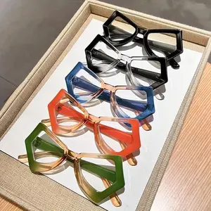 5pcs Butterfly Cat-Eye Reading Glasses for Women, Trending Eyeglasses - Blue Light Blocking, Anti-Eye Strain, Green-Tinted Lenses, Full-Frame Metal Hinges, Fashion Eyewear for Digital Screens & Reading, Small Reading Glasses for Female Reading Eyeglasses