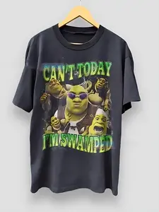Shrek Funny Shirt Shrek Can't Today I'm Swamped Shirt, Meme funny Shirt