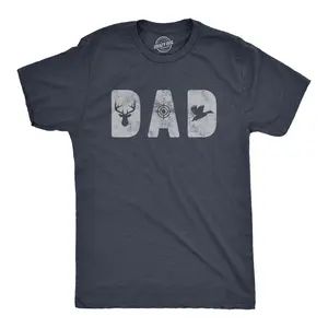 Mens Dad Hunting T Shirt Funny Fathers Day Gift for Dad Outdoor Deer Hunter Graphic Tee Mens Funny T Shirts Cool Vintage Fashion T-Shirt Gift Classic Menswear Dad Joke Apparel for Men Funny Hunting Short Sleeve Navy