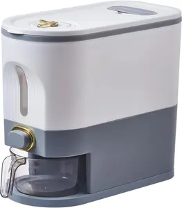 On-Sale 11 Lbs Rice Container, Large Grain Container Storage with Lid Measuring Cylinder  Household Cereal Dispenser