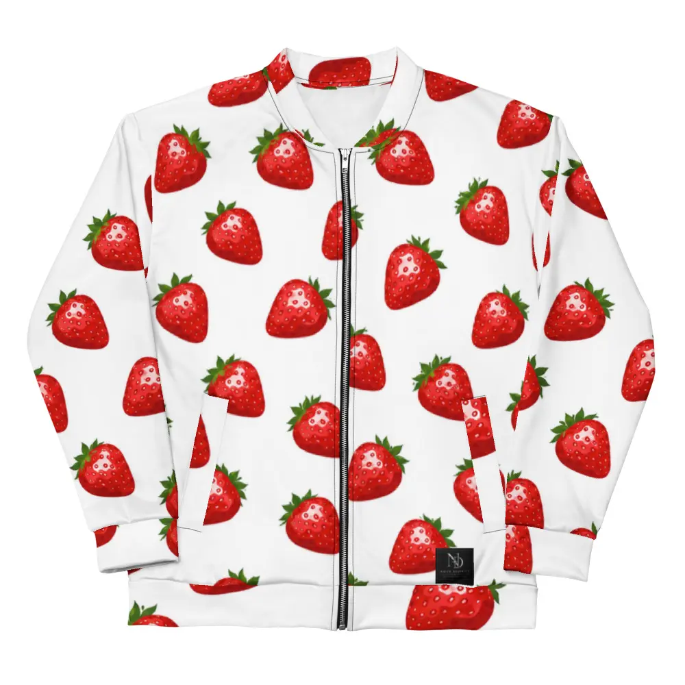 Strawberry Bloom Bomber Jacket
