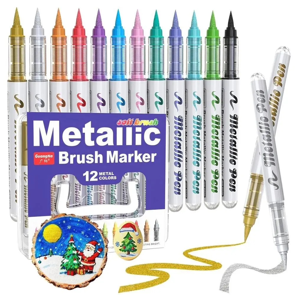 Guangna Soft Tip Acrylic Paint Pens, DIY Drawing Markers, Art Marker Set, Drawing Art Supplies for Scrapbooking, Paper, Rock Painting, Ceramic, Glass, Wood, Fabric, Canvas
