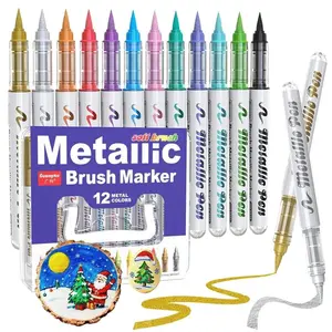 Guangna Soft Tip Acrylic Paint Pens, DIY Drawing Markers for Scrapbooking, Paper, Rock Painting, Ceramic, Glass, Wood, Fabric, Canvas