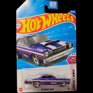 Hot Wheels 2025 '68 Dodge Dart Purple, #129/250, Case-G Compact Kings Diecast Collectible Racing Car Model