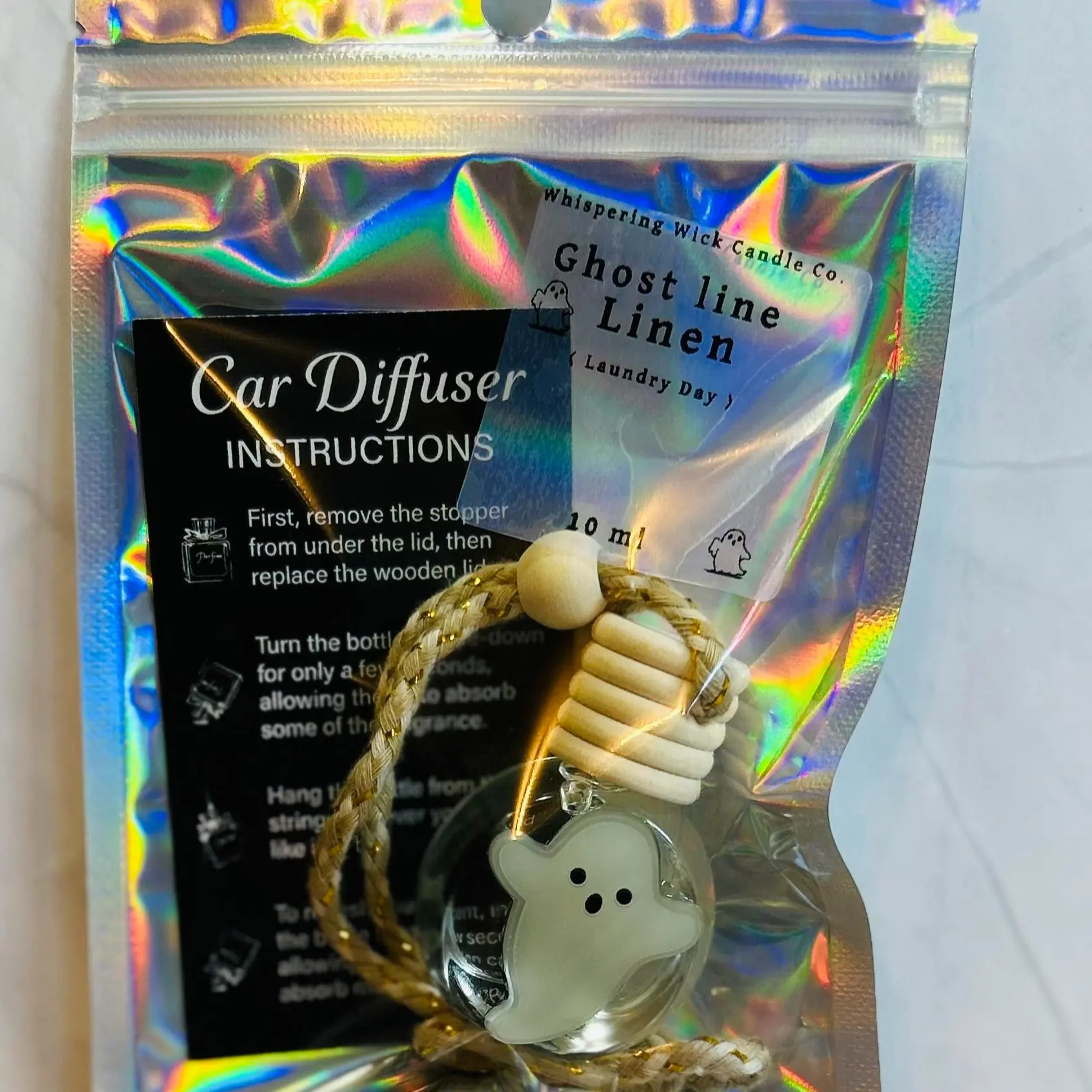 Whispering Wick Candle Co. Spooky Glow in the Dark Car Diffuser for Hauntingly Aromatic Drives