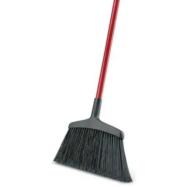 Libman Wide Commercial Angle Broom with Steel Handle, for Home, Commercial Cleaning Use