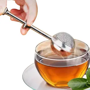 Stainless Steel Press Retractable Portable Tea Ball Infuser Fikter