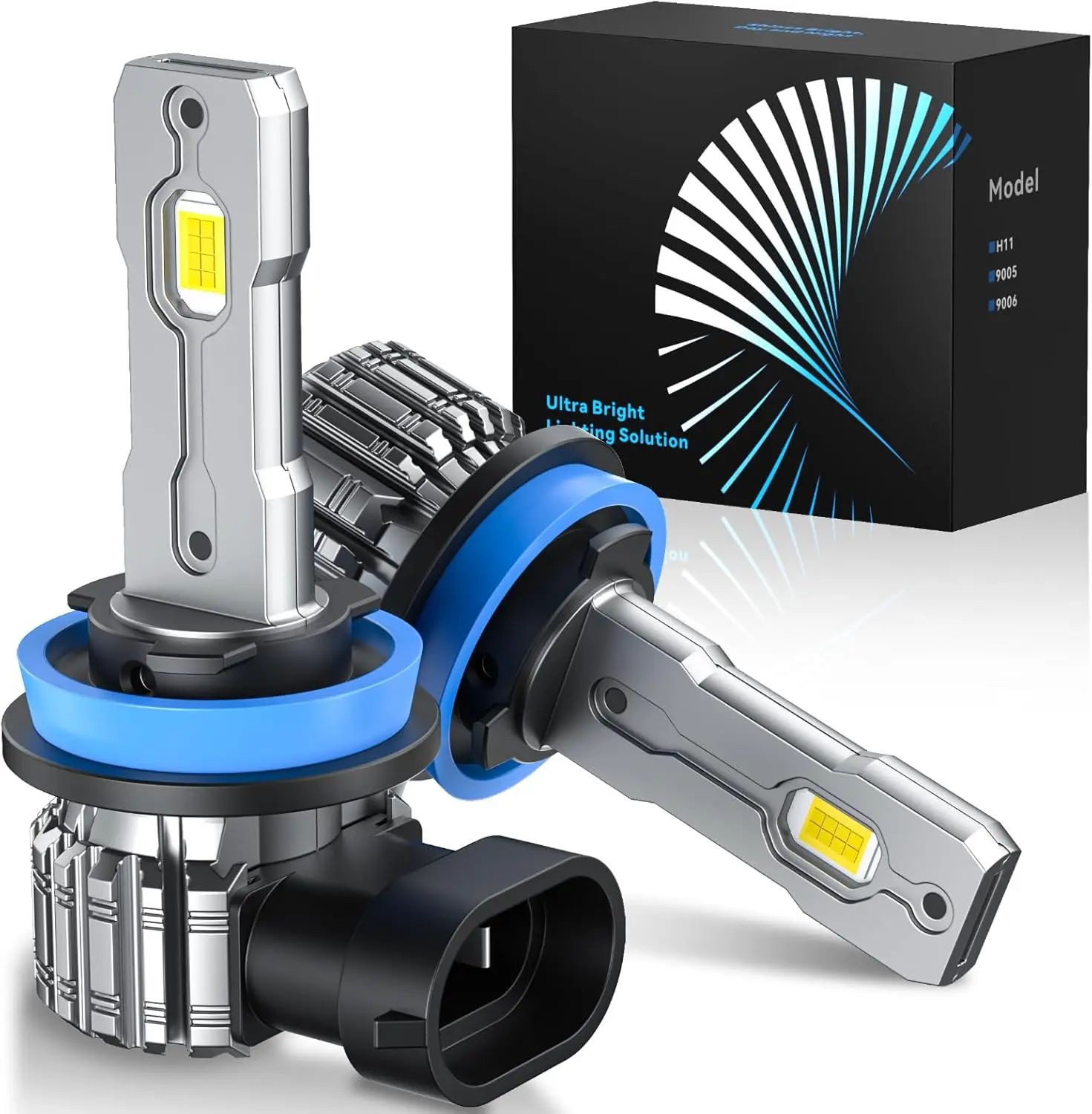 Rimthin 9005/HB3/9006/HB4/H11/H8 LED Fog Light Bulb White LED Headlight Kit High/Low Beam Bulbs Super Bright 6000K 30000LM Smart Ic Driver Plug And Play