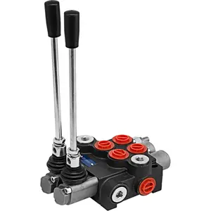 Vevor 2 Spool Hydraulic Directional Control Valve Double Acting Control Valve 11 GPM 3600 PSI SAE Port for Tractors Loaders Tanks Black