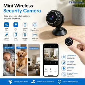 Teruhal Rechargeable Magnetic Security Camera, 360° Mount, Pet Baby Monitor, Motion Alerts, Works with Alexa, New Condition