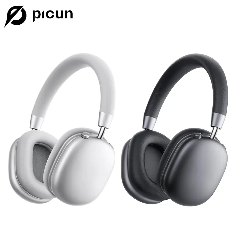 Picun F5 Over-Ear Noise Cancelling Headphones, -35dB ANC, Bluetooth 5.4 Low-Latency, Hi-Fi Audio, Personalized APP, Custom EQ Tuning, Lightweight, Compatible with Mobile/PC/Laptop, for Work From Home, Traveling