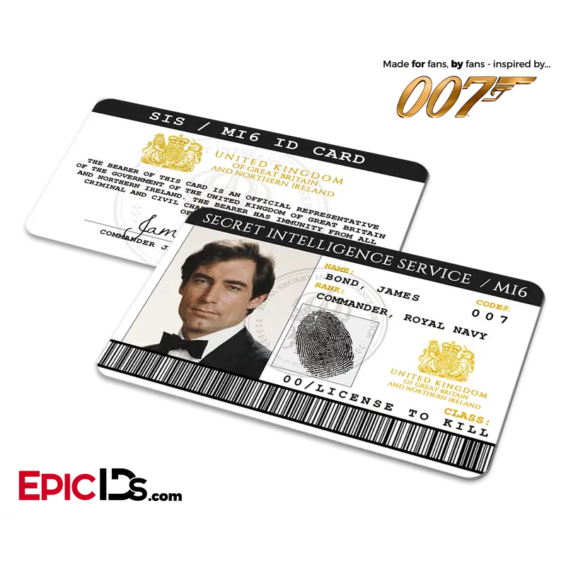 James Bond 007  Inspired (Timothy Dalton) Secret Intelligence Service ID