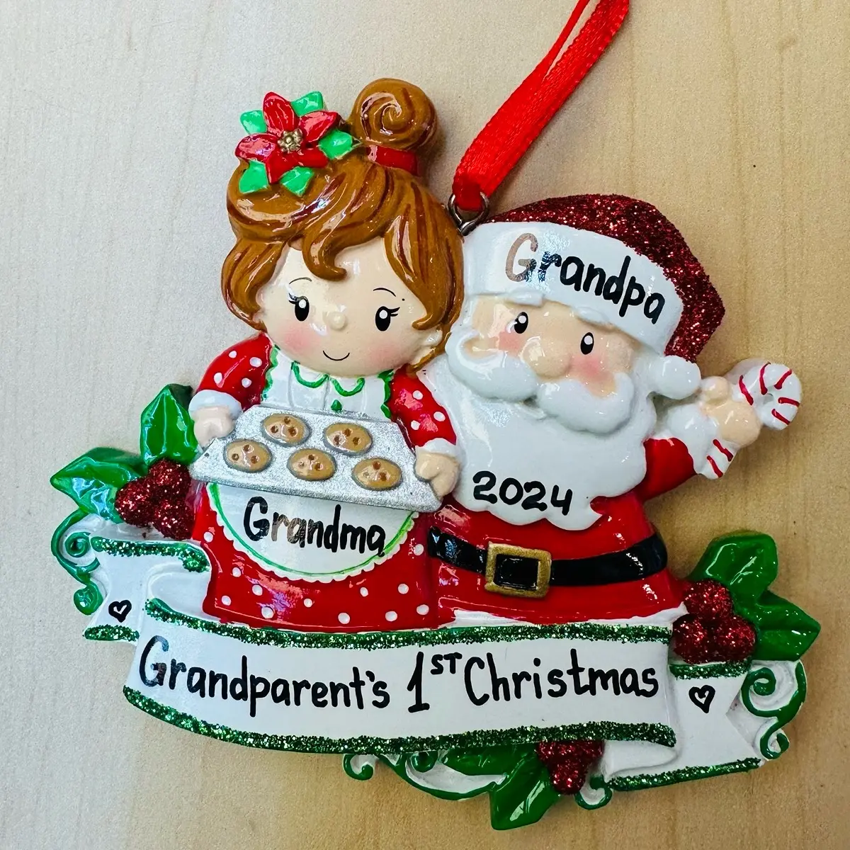 Hand Printed Christmas Personalised Ornaments - Festive Home Decor
