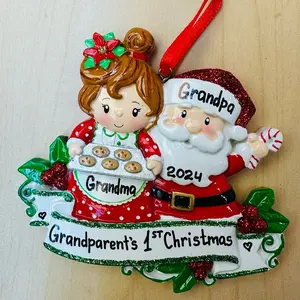 Hand Printed Christmas Personalised Ornaments - Festive Home Decor