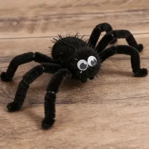 1PC Cute Plush Black Spider Hair Clip - Halloween Decor & Kids' Accessory